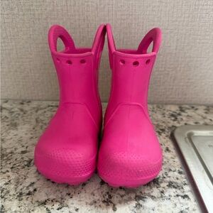 CROCS Kids Fuchsia Rain Boots
